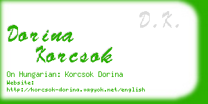 dorina korcsok business card